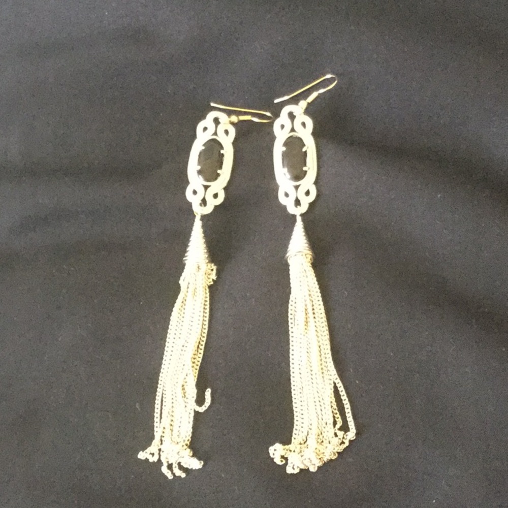Long black and Gold earrings